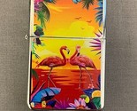 Tropical Flamingos Flip Top Dual Torch Lighter Wind Resistant - $16.78