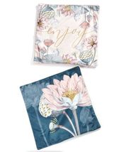 Lotus Flower Pillow Covers Set of 2 Spring 18" x 18" Garden Polyester 2 Designs image 3