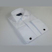 Men Tux Formal Shirt MANSCHETT Turkey Slim Fit 305-01 White Wing tip image 2