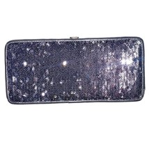Silver Sequin Clutch Wallet Women’s Card Holder 2 Section Flippy Expressions - £9.34 GBP