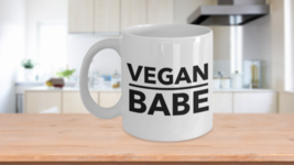 Vegan Babe Coffee Mug Vegan Mugs For Women Vegan Babe Cup Tea Ceramic White 11oz - £14.94 GBP