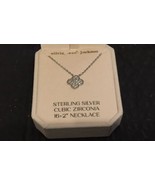 Flower Clover Shaped 925 Silver Pendant Necklace 16&quot; + 2&quot; OLIVIA &amp; JACKS... - $51.09 CAD
