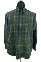 J Ashford Long Sleeve Soft Blend Plaid Casual Dress Shirt Men XL - Check Measure - £18.46 GBP
