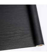 Abyssaly 35.6 Inch X 196 Inch Black Wood Self Adhesive Paper Self-Adhesi... - $29.69