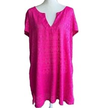 Catalina Womens Pink Glam Swim Cover-Up 2X Eyelet Crochet Style 93% Poly... - $11.88