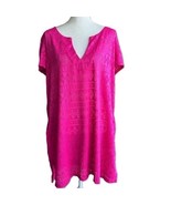 Catalina Womens Pink Glam Swim Cover-Up 2X Eyelet Crochet Style 93% Poly... - $221.94 MXN