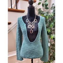 American Rag Women&#39;s Blue Acrylic Scoop Neck Long Sleeve Knit Sweater XS - $22.77