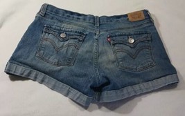 Levis Girlfriend Shorty Shorts Adjustable Waist Flap Pocket Girls 28x3 Sz 16 - £6.20 GBP