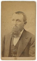 Antique CDV Circa 1870s Rodgers Handsome Man Chin Beard Harford, Connecticut - £9.58 GBP