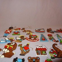 Vtg Lot 20 Hand Painted Flat Wood Christmas Ornaments Toy Soldier Angel Drum - £63.26 GBP