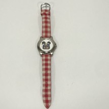 Vtg Disney Mickey Mouse Watch Disney Channel Red Plaid *As Is* Needs Bat... - $20.74