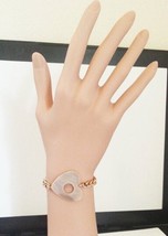 handmade heart shell charm bracelet gold chain bracelet heart boho jewelry  - £5.58 GBP