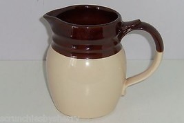 McCoy Pitcher Brown Tan Cream Vintage 1272 USA Mint Pottery Collector - £31.93 GBP