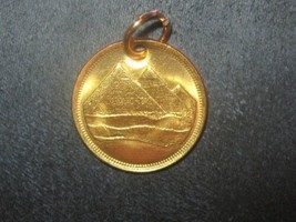 18MM Egyptian Egypt Rose Gold Vintage Copper Pyramid Coin Pendant Charm Tut - £3.94 GBP