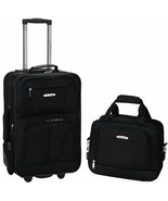 Luggage Set 2-Piece Black Medium 19" Carry-On Suitcase Rolling Travel Tote Bag - $89.54