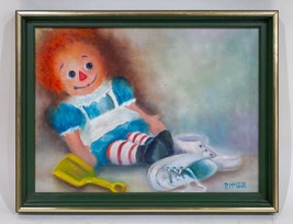 &quot;Raggedy Anne&quot; by Pat McGill Oil Painting on Canvas 11&quot; x 15&quot; Framed - £391.08 GBP