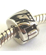 Authentic Chamilia Silver &amp;14K Gold Lines Freedom Lock Clip Bead Charm M... - £33.66 GBP