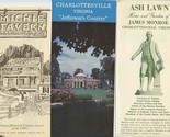 3 Charlotteville Virginia Brochures Ash Lawn Michie Tavern Jefferson&#39;s C... - £14.01 GBP