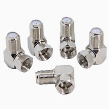 Right Angle Coax Connector, 5-Pack F Type 90 Degree Coaxial Male To Female Cable - £12.05 GBP