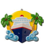 Travel Cruise Ship Personalized Christmas Tree Ornament - $315.95 MXN