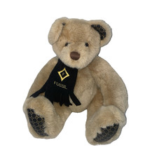 Fossil Beige Teddy Bear Plush Stuffed Animal Black Scarf Logo Print Toy ... - £10.30 GBP