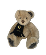 Fossil Beige Teddy Bear Plush Stuffed Animal Black Scarf Logo Print Toy ... - $13.32