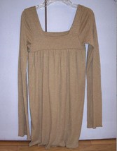 Michael Stars Gold Shine Baby Doll Top Long Sleeve Squared Neckline One Size EUC - £20.82 GBP