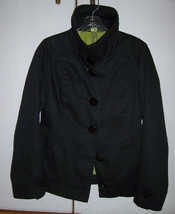 Soia &amp; Kyo Black Short Jacket Trench Coat Sz Medium EUC - £46.47 GBP