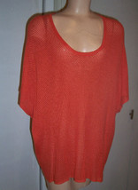 Rag &amp; Bone Orange Mesh Dolman Top Tee Beach Cover Up Sz Small VGUC - £31.10 GBP