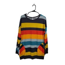 YSYOKOW Shirt Women&#39;s Med Long Sleeve Stripes Pockets Multicolored Cotto... - £16.76 GBP