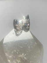 Tragic comic ring size 6.50 sterling silver  tragedy comedy band theater - £46.01 GBP