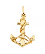 14K Yellow Gold Anchor Pendant - €205,07 EUR
