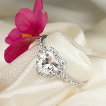2 Carat VVS1 Engagement Promise RING Heart Shape White Gold Plated SIZE 5-9 - £34.96 GBP