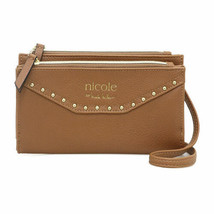 Nicole by Nicole Miller Daphne Crossbody Wallet Chestnut Color With Gold Accents - £23.46 GBP