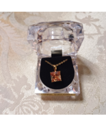 Vintage Gold Color Cubic Zirconia Necklace - $7.92