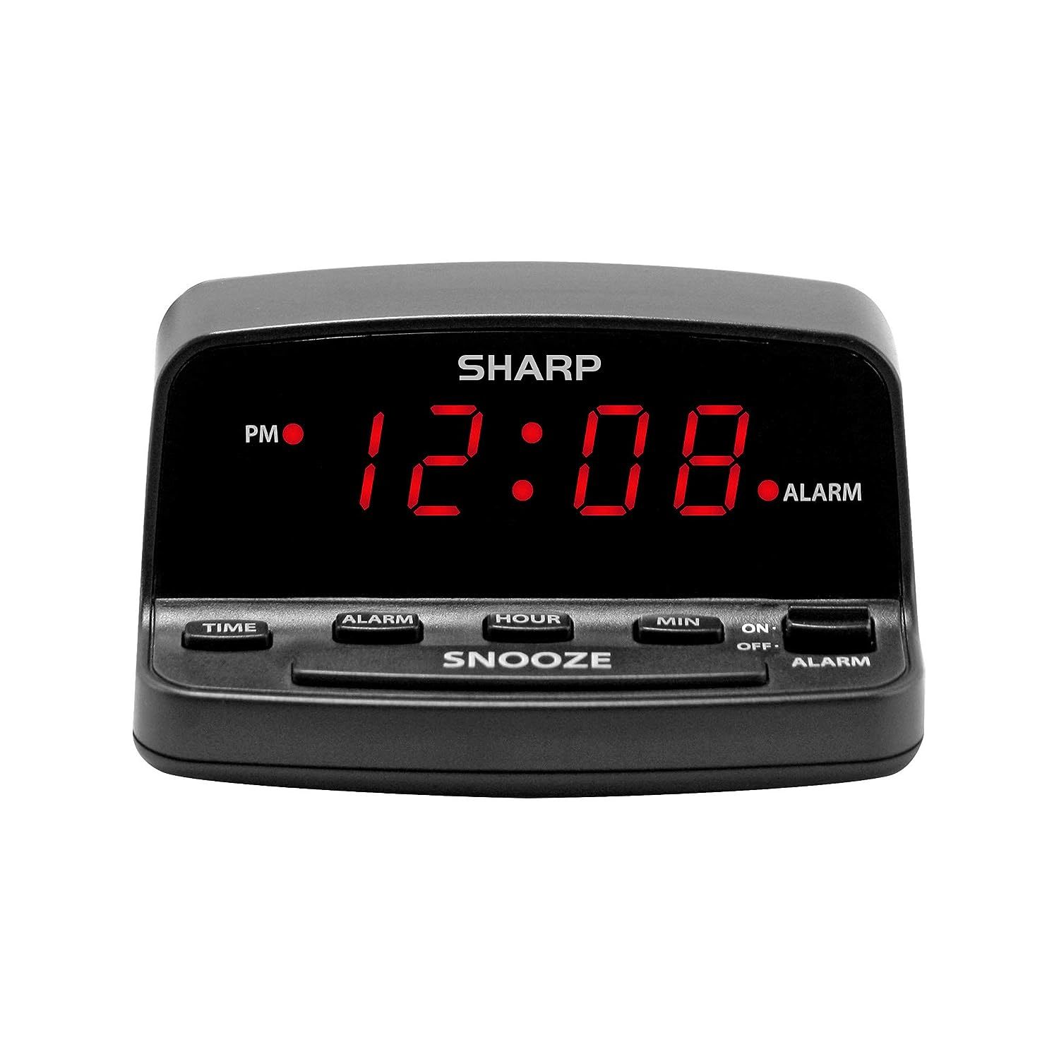 SHARP Digital Alarm Clock with Keyboard Style Controls, Battery Back-up, Easy to - £16.02 GBP