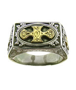  Gerochristo 2730 -  Solid Gold &amp; Silver Medieval Crosses Ring   / size 7 - £550.64 GBP