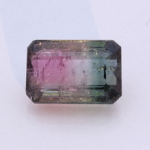 Pink and Green Bi-Color Tourmaline Faceted Octagonal Brazil Gem 4.34 carat - £113.64 GBP