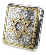Gerochristo 2524 -Gold, Silver &amp; Diamonds - Star of David - Large Ring /... - £1,967.29 GBP