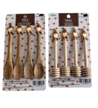 Gnome Enamel Art Honey Dippers + Mini Wooded Spoons NEW - £15.09 GBP