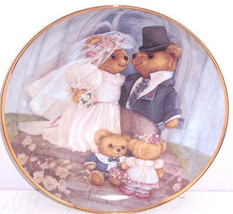 Teddy Bear Collector Plate Just Married Franklin Mint Bride Groom Vintage  - $49.95