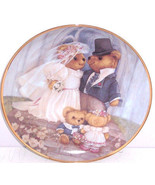 Teddy Bear Collector Plate Just Married Franklin Mint Bride Groom Vintage  - £39.92 GBP