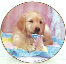 Golden Retriever Collector Plate  Puppy Portraits Teething Time Hamilton... - $49.95
