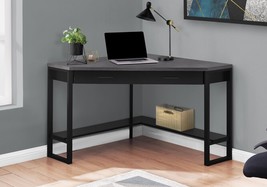 Monarch Specialties I 7503 42 in. Black &amp; Grey Top Corner Black Computer Desk - £347.01 GBP