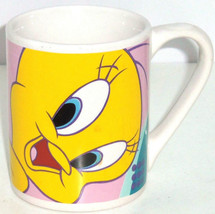 Looney Tunes Tweety Bird Cup Mug Coffee Yellow Pink Blue Gibson Soup Tea - $19.95