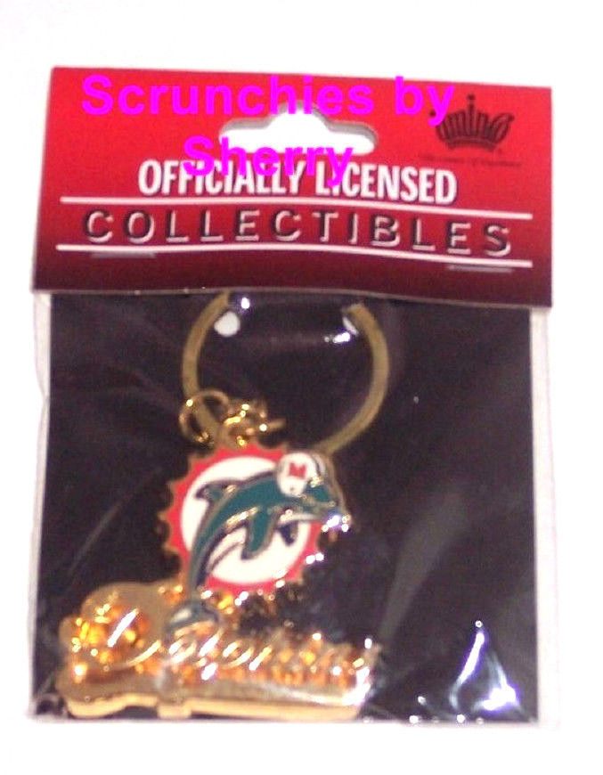 Miami Dolphins Gold Keychain Key Ring  NFL Football Key Chain - £11.92 GBP