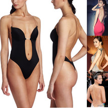 Backless Full Body Shaper Thong Convertible Seamless Low Back Max Cleavage Bra - £11.53 GBP