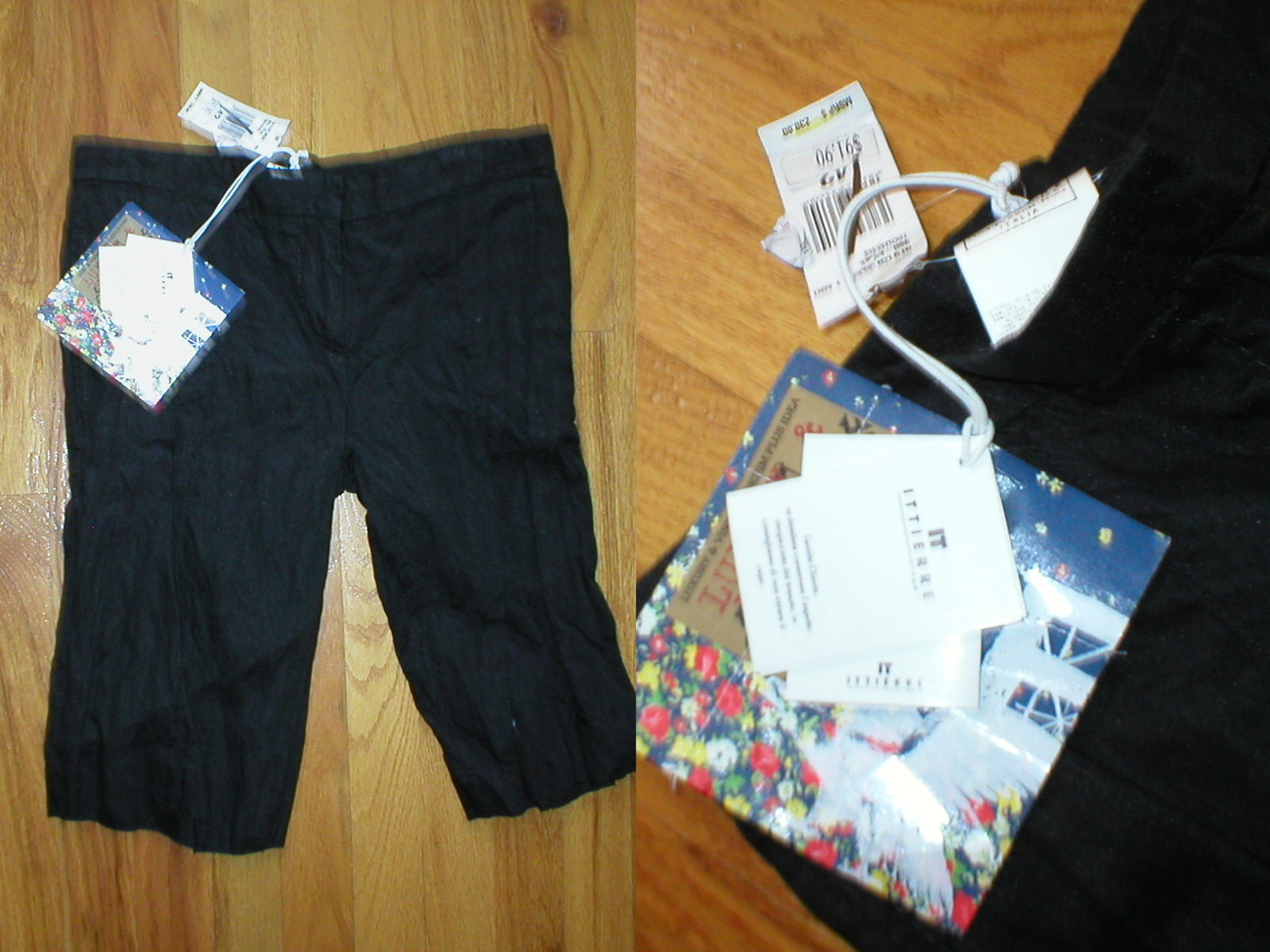 NWT $230 GF FERRE Trouser Shorts Black 42 32 X 13 New