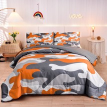 Kids Camo Bedding Set, Army Camouflage Bedding Queen Comforter Set For Boys Girl - £48.75 GBP