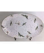 Oval Ceramic Platter Potter&#39;s Studio PINE BRANCH BOUGH AND HOLLY BERRY 1... - $32.42 CAD